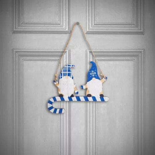 Family 58546B Karácsonyi dekoráció - fa, kék manó - 15 cm