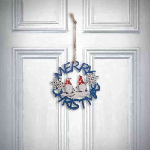 Family 58547B Karácsonyi dekoráció - fa, kék manó - 10 cm