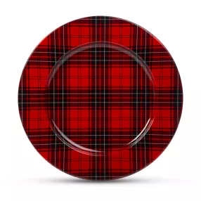 Family 58555B Karácsonyi tálca - fém  - kockás - 33 cm