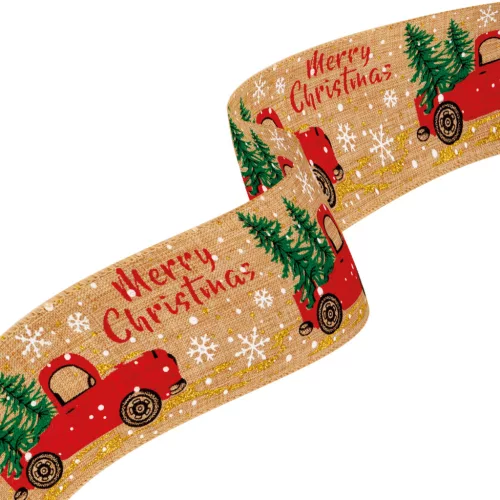 Family 58584C Karácsonyi szalag - barna - 60 x 6,3 cm