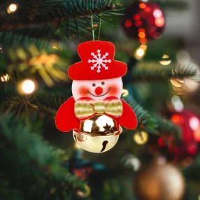   Family 58589C Karácsonyfadísz - Hóember csengettyűvel - 11 x 10 cm