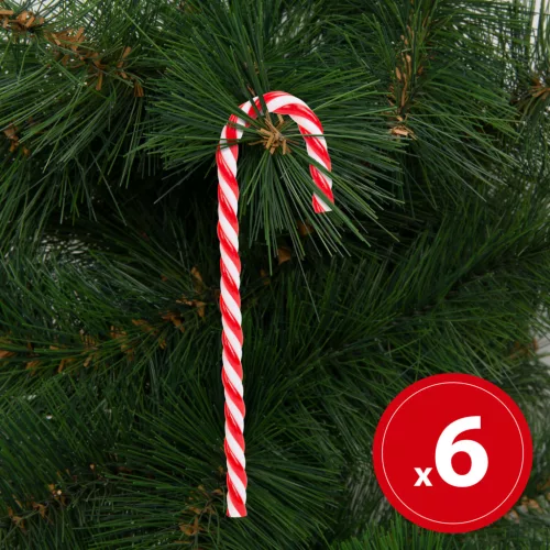 Family 58702A Karácsonyi dekor cukorbot - 15,2 cm - piros / fehér - 6 db / csomag