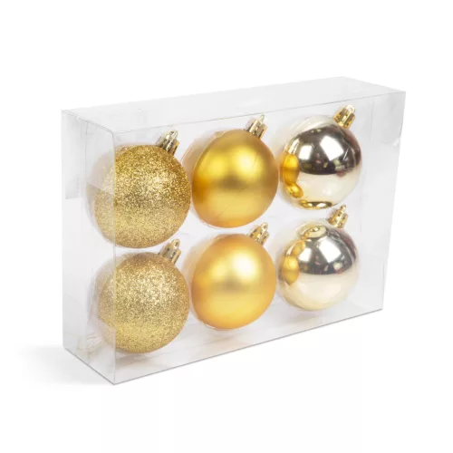 Family 58773A Karácsonyfadísz szett - arany - 6 db / szett