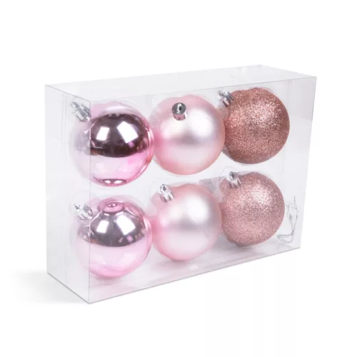 Family 58773E Karácsonyfadísz szett - pezsgőarany - 6 db / szett