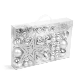   Family 58774C Karácsonyfadísz szett - ezüst - 66 db / szett