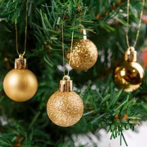 Family 58775B Karácsonyfadísz szett - arany - 3 cm - 12 db / szett