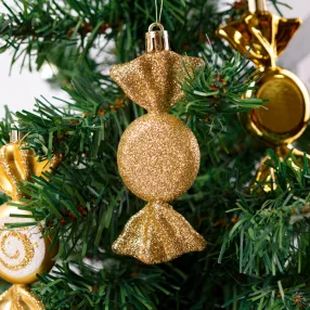   Family 58782A Karácsonyfadísz szett - arany cukor - 10 x 3,6 cm - 6 db / szett