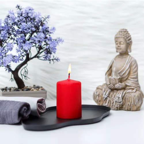 Vog&Arths 58807A Gyertya - piros, illatmentes - 130 g