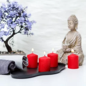   Vog&Arths 58813A Gyertya szett - piros, illatmentes - 4 x 45 g