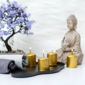   Vog&Arths 58813B Gyertya szett - arany, illatmentes - 4 x 45 g