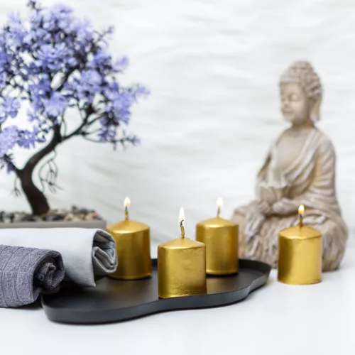 Vog&Arths 58813B Gyertya szett - arany, illatmentes - 4 x 45 g