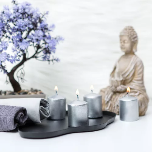 Vog&Arths 58813C Gyertya szett - ezüst, illatmentes - 4 x 45 g