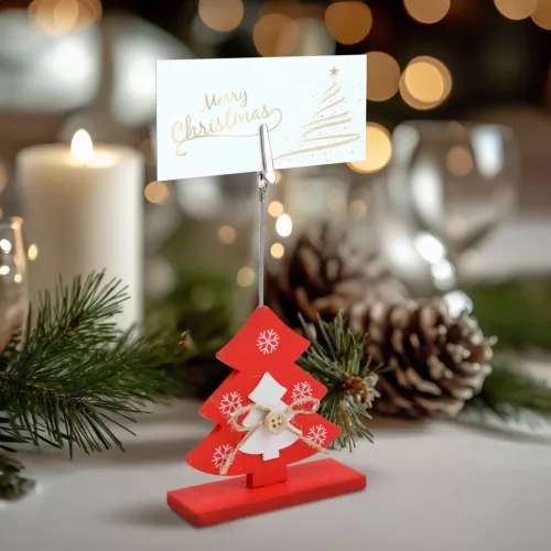 Family 58952A Ültetőkártya tartó - csipeszes - fenyőfa - 8,5 x 12 cm