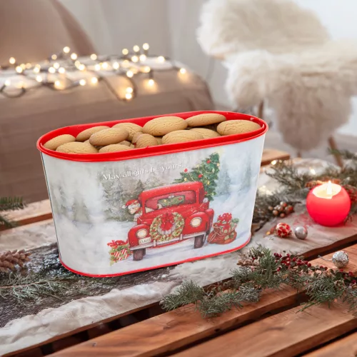 Family 58953B Karácsonyi fém kosár - autós - 23 x 11,5 x 11,5 cm