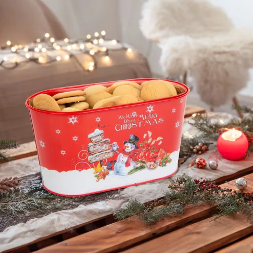 Family 58953C Karácsonyi fém kosár - hóember - 23 x 11,5 x 11,5 cm