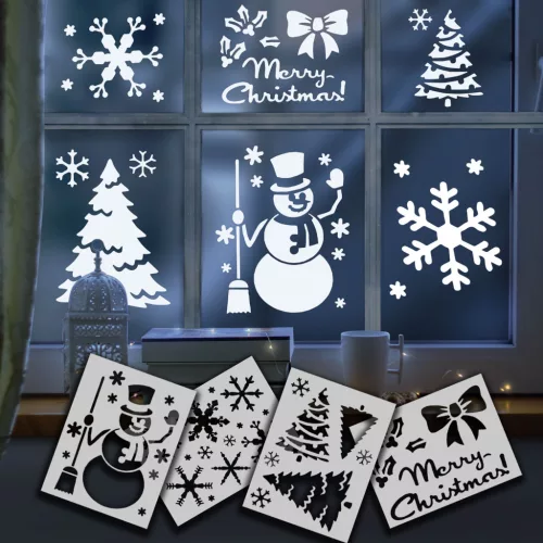 Family 58954 Karácsonyi ablakdekor sablon - 28 x 20,5 cm - 4 féle / csomag
