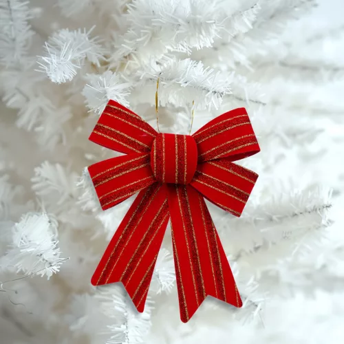 Family 58958 Masni dekoráció - glitteres, piros - 18 x 25 cm