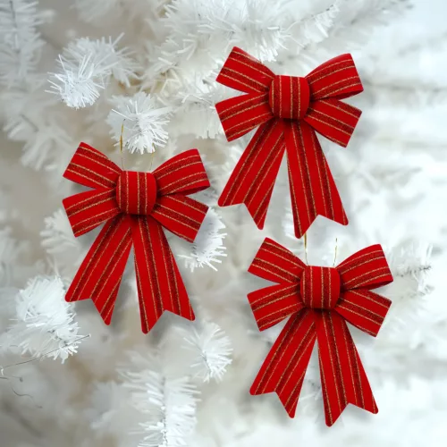 Family 58960 Masni dekoráció - glitteres, piros - 10 x 13 cm - 3 db / csomag