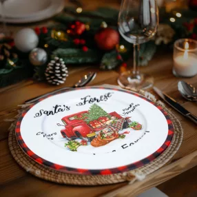   Family 58961A Karácsonyi tálca - fém - autós - fehér - 33 cm