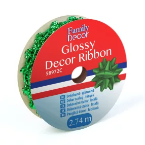 Family 58972C Dekor szalag - fényes - 2,74 m - zöld