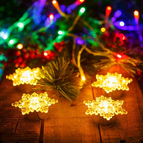 Family 58974 LED-es jégkristály dekoráció - elemes - 4 db / csomag