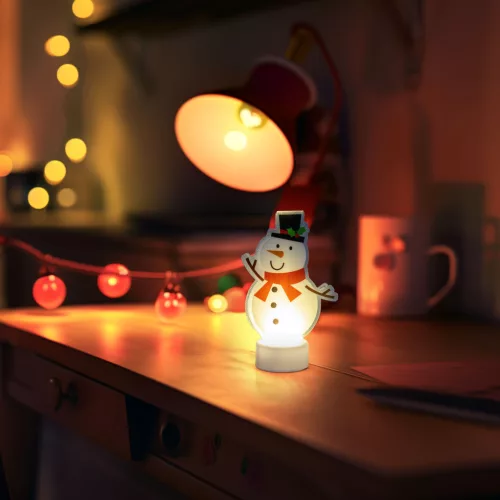 Family 58976B LED-es dekoráció - melegfehér - hóember - elemes