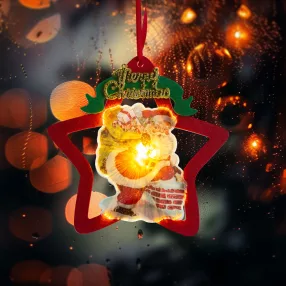   Family 58977A LED-es ablakdekor - melegfehér LED - csillag, mikulás - tapadókorongos