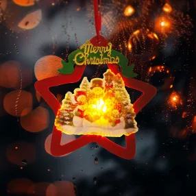   Family 58977B LED-es ablakdekor - melegfehér LED - csillag, hóember - tapadókorongos