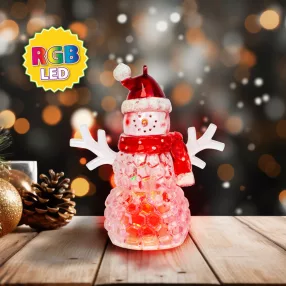   Karácsonyi LED-es hóember - piros - RGB LED - 9 x 8 x 5 cm, 58978A