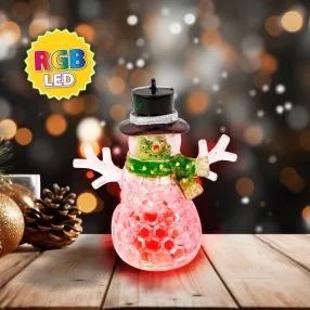   Karácsonyi LED-es hóember - zöld - RGB LED - 9 x 8 x 5 cm, 58978B