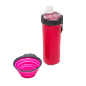   Yummie 60034A Összenyomható kutyatál kulaccsal - rózsaszín