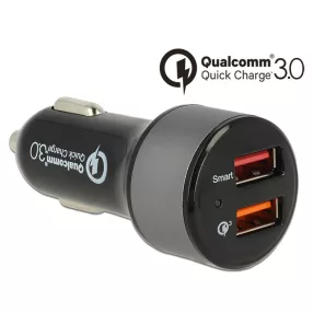   Navilock autós töltő 2 x USB Type-A Qualcomm Quick Charge 3.0-val
