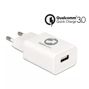   Navilock Töltő 1 db USB A-típusú csatlakozó, Qualcomm  Quick Charge   3.0 (gyorstöltő) technológia,