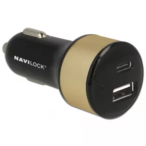 Navilock Autós töltő 1 x USB Type-C  + 1 x USB A-típusú