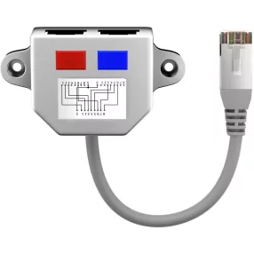 Goobay 68909 Cat5e hálózati T adapter (Y-adapter), szürke