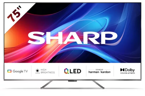 SHARP 75GP7265E 189cm-es 4K UHD QLED Google TV Harman/Kardon hangszórókkal