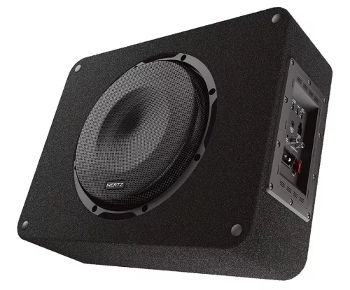 Hertz CBA 250 professzionális aktív mélynyomóláda 250 mm-es hangszóróval, 250 W RMS erősítővel, autós beépítéshez
