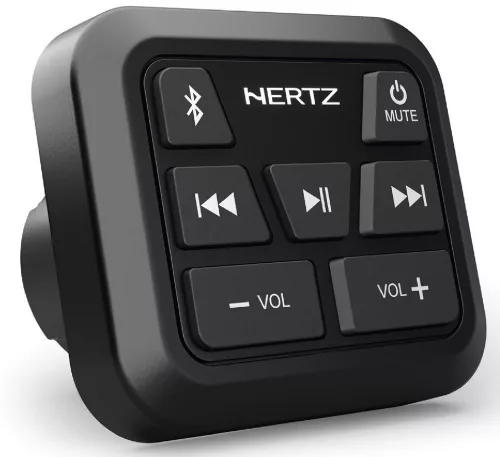 Hertz HMR BT vízálló Bluetooth vevő fejegység IP67, hajós/motor/powersport, RCA kimenet, Bluetooth 5.0 aptX