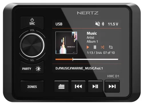 Hertz HMC D1 hajós távvezérlő LCD kijelzővel, IP67, HMR 50 fejegységhez, 146x105x34 mm