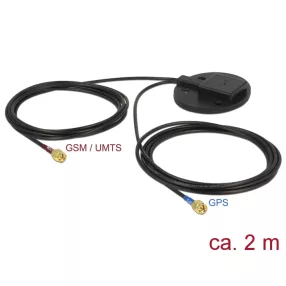   Navilock GNSS GALILEO GPS GSM UMTS LTE antenna SMA csatlakozó 28 dBi / 2 dBi RG-174 2 m omni aktív f