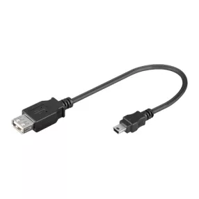   Goobay 95006 2.0 USB kábel 0,2m ,  USB A aljzat - Mini USB 5 pólusú dugó
