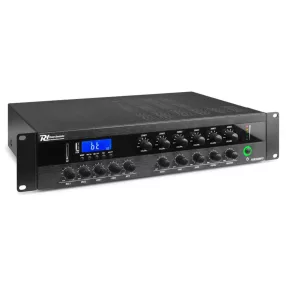   Power Dynamics PDW360MP3 PA Keverő - erősítő , 360W/100V, 6 zóna, Bluetooth, USB, SD, FM