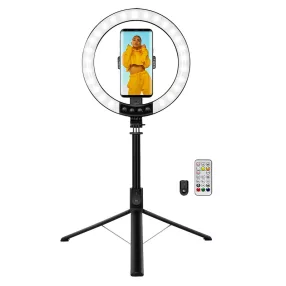   Logilink Okostelefon gyűrűs lámpa selfie stick állvánnyal, távzárral, átmérő 25 cm (AA0156)