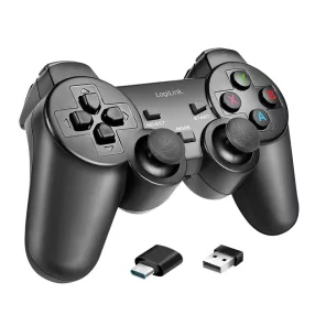   Logilink Vezeték nélküli játékvezérlő, 2,4 GHz, Windows PC, Android eszközök, TV boxok, PS3, fekete (AA0187)