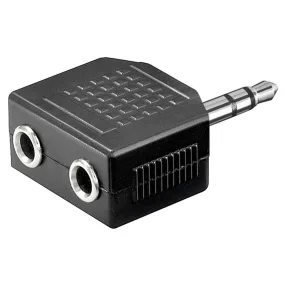   WEll AC-012BW Jack Audio Y adapter, 3,5mm jack dugó / 2x3, 5mm jack alj elosztó sztereó/Bliszter