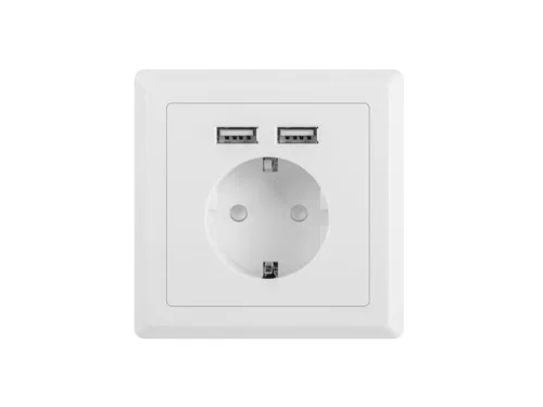 Lanberg Konnektor 2 USB töltővel - Fehér