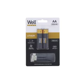   Well ACCU-14500/166C-BL2-WL AA USB-C -Akku 2500mWh 2-USB-C® akku Lítiumion 1660 mAh 1.5 V (2 db/csomag)
