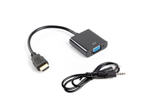 Lanberg HDMI-A apa - VGA anya + mini jack 3.5mm anya adapter, 20cm