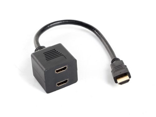 Lanberg HDMI-A apa - HDMI-A anya 2x elosztó adapter, 20 cm