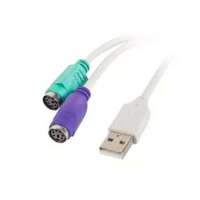 LANBERG USB-A(M) 2.0->2X PS/2 ADAPTER FEHÉR